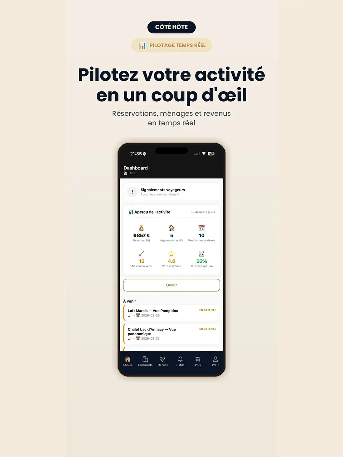 Pilotez en temps réel
